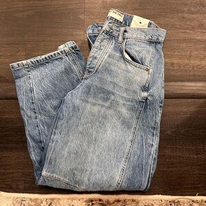 We The Free Blue Mid-rise barrel Jeans